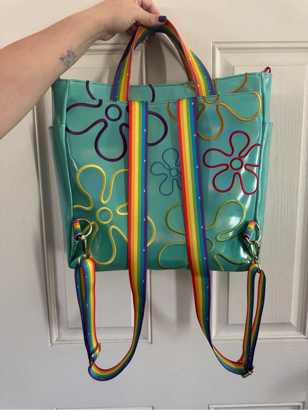 SpongeBob SquarePants Mint Tote Backpack by Loungefly - Picture 5 of 7